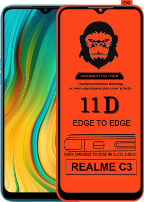 Rofix star Edge To Edge Tempered Glass for REALME C3(Pack of 1)