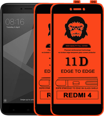 Rofix star Edge To Edge Tempered Glass for Mi Redmi 4(Pack of 2)