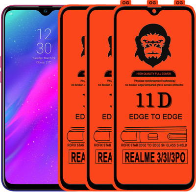 Rofix star Edge To Edge Tempered Glass for Realme 3(Pack of 3)
