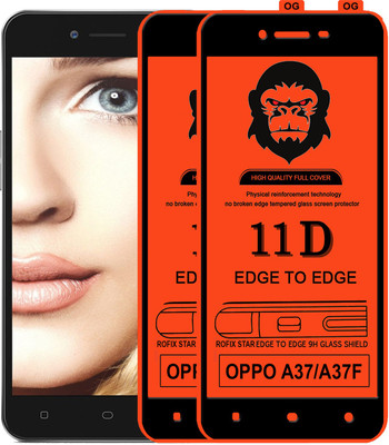 Rofix star Edge To Edge Tempered Glass for Oppo A37f(Pack of 2)