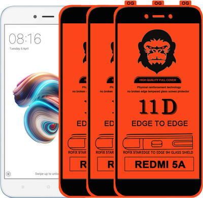 Rofix star Edge To Edge Tempered Glass for Mi Redmi 5A(Pack of 3)