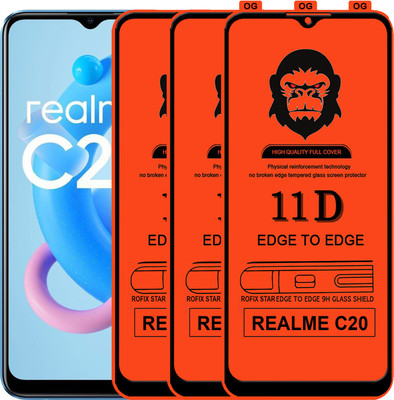 Rofix star Edge To Edge Tempered Glass for REALME C20(Pack of 3)