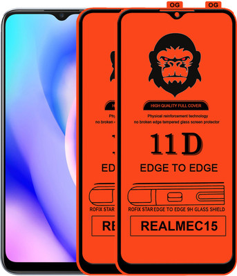 Rofix star Edge To Edge Tempered Glass for REALME C15(Pack of 2)