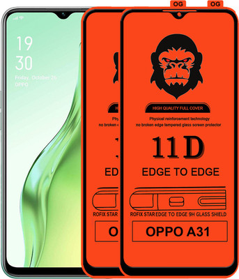 Rofix star Edge To Edge Tempered Glass for OPPO A31(Pack of 2)