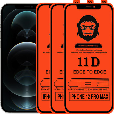 Rofix star Edge To Edge Tempered Glass for APPLE IPHONE 12 PRO MAX(Pack of 3)