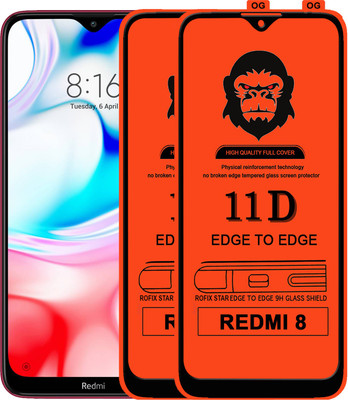 Rofix star Edge To Edge Tempered Glass for REDMI 8(Pack of 2)