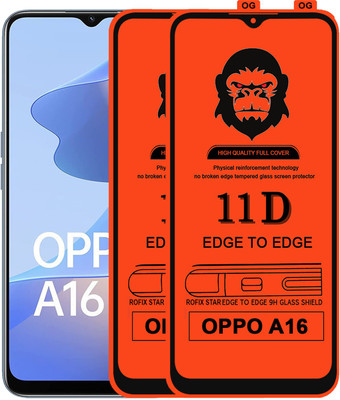 Rofix star Edge To Edge Tempered Glass for OPPO A16(Pack of 2)