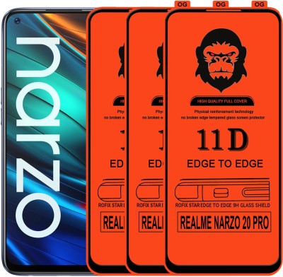 Rofix star Edge To Edge Tempered Glass for REALME NARZO 20 PRO(Pack of 3)