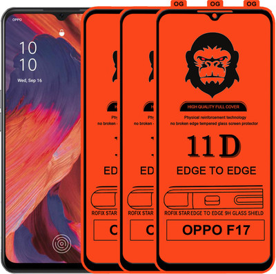 Rofix star Edge To Edge Tempered Glass for OPPO F17(Pack of 3)