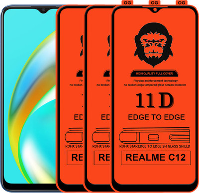 Rofix star Edge To Edge Tempered Glass for REALME C12(Pack of 3)