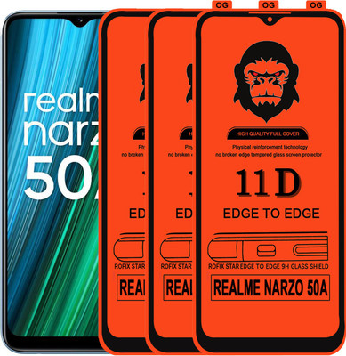 Rofix star Edge To Edge Tempered Glass for REALME NARZO 50A(Pack of 3)