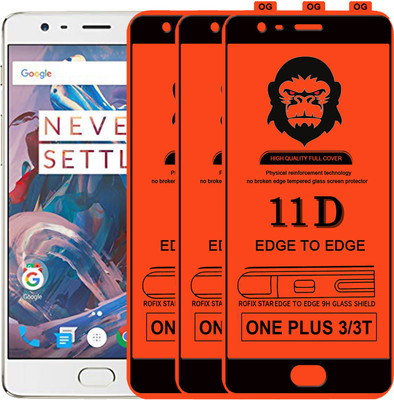 Rofix star Edge To Edge Tempered Glass for OnePlus 3T(Pack of 3)