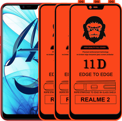 Rofix star Edge To Edge Tempered Glass for Realme 2(Pack of 3)
