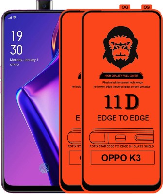 Rofix star Edge To Edge Tempered Glass for OPPO K3(Pack of 2)