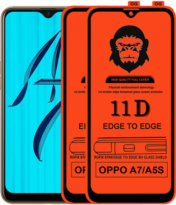 Rofix star Edge To Edge Tempered Glass for OPPO A7(Pack of 2)
