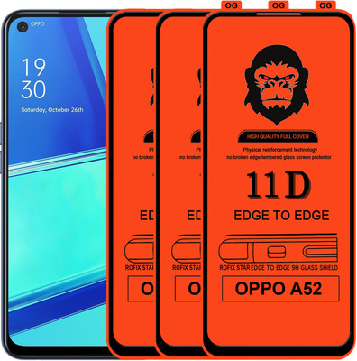 Rofix star Edge To Edge Tempered Glass for OPPO A52(Pack of 3)
