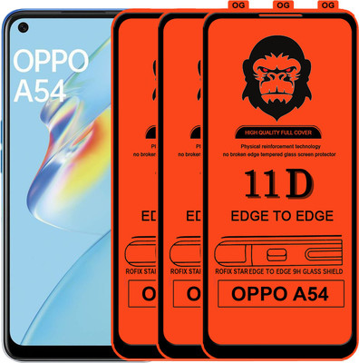 Rofix star Edge To Edge Tempered Glass for OPPO A54(Pack of 3)