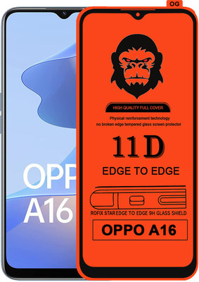 Rofix star Edge To Edge Tempered Glass for OPPO A16(Pack of 1)
