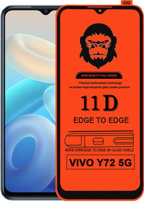 Rofix star Edge To Edge Tempered Glass for VIVO Y72 5G(Pack of 1)