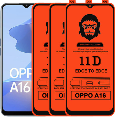 Rofix star Edge To Edge Tempered Glass for OPPO A16(Pack of 3)