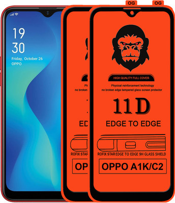 Rofix star Edge To Edge Tempered Glass for OPPO A1K(Pack of 2)