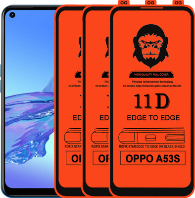 Rofix star Edge To Edge Tempered Glass for OPPO A53S(Pack of 3)