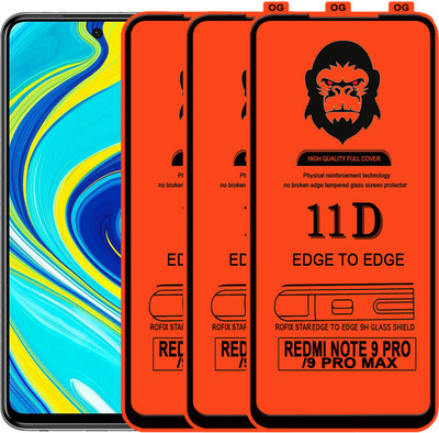 Rofix star Edge To Edge Tempered Glass for REDMI NOTE 9 PRO MAX(Pack of 3)