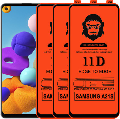 Rofix star Edge To Edge Tempered Glass for SAMSUNG GALAXY A21S(Pack of 3)