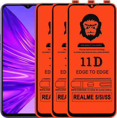 Rofix star Edge To Edge Tempered Glass for REALME 5(Pack of 3)