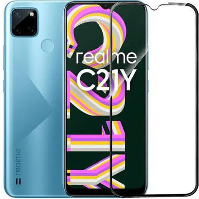 Shree Store Edge To Edge Tempered Glass for Realme C21Y(Pack of 1)