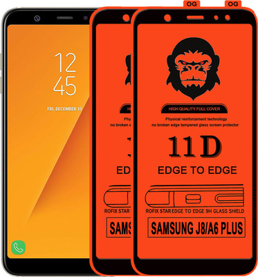 Rofix star Edge To Edge Tempered Glass for Samsung Galaxy J8(Pack of 2)