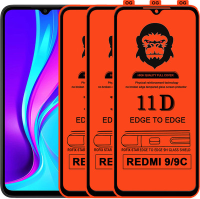 Rofix star Edge To Edge Tempered Glass for REDMI 9C(Pack of 3)