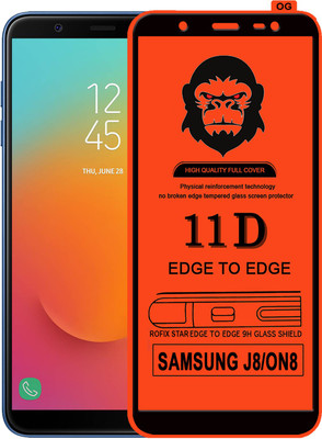Rofix star Edge To Edge Tempered Glass for Samsung Galaxy J8(Pack of 1)