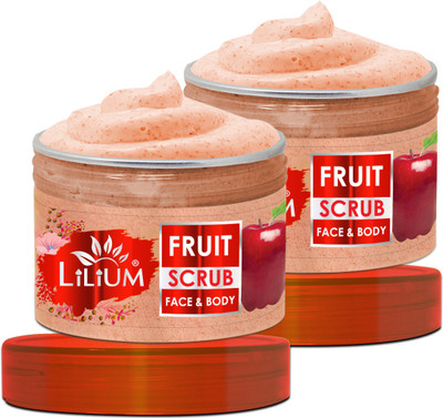 LILIUM Fruit Face & Body Deep Exfoliating Scrub With Fruit Extracts and Olive Oil, 2 pc Scrub(250 ml)