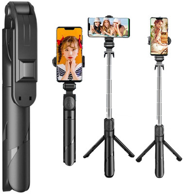 JPRO Bluetooth Selfie Stick(Black, Remote Included)