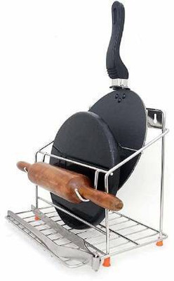 Value Adds Chakla/Belan Kitchen Rack Steel Presents Combo Pack of Gas Toaster Non-Stick Coating Snack Sandwich Maker&4 in 1