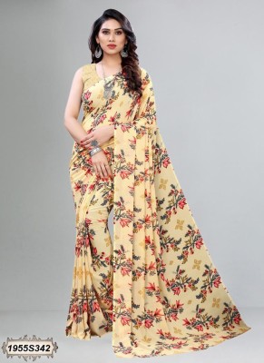 Ratan creation Printed Daily Wear Georgette Saree(Yellow)