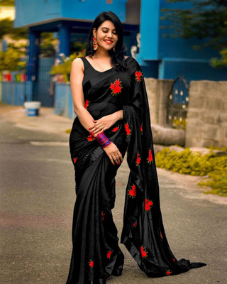 Red and black saree flipkart top
