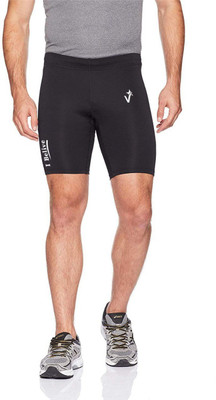 Justwin Solid Men Reversible Black Gym Shorts
