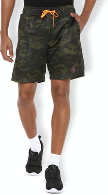 VAN HEUSEN Printed Men Green Regular Shorts