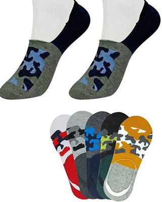 FATON Men Printed, Laser Cut, Solid Low Cut(Pack of 4)