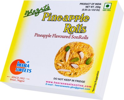 Bhagat's Heera Sweets Pineapple Flavored SonRolls Mithai 250GM (PACK OF 2) Box(250 g)