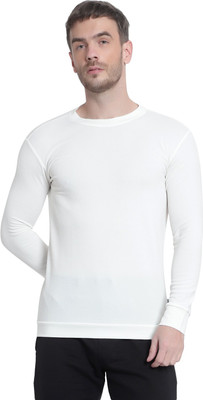 RABBY Solid Men Round Neck White T-Shirt