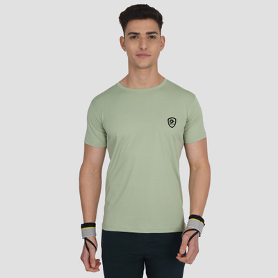 Cruister Solid Men Round Neck Green T-Shirt