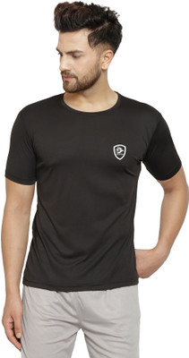 Cruister Solid Men Round Neck Black T-Shirt