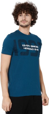 MUFTI Printed Men Round Neck Blue T-Shirt