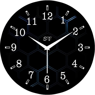 siya trading Analog-Digital 25 cm X 25 cm Wall Clock(Black, With Glass, Standard)