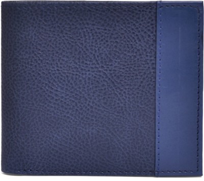 Belwaba Men Blue Genuine Leather Wallet(6 Card Slots)