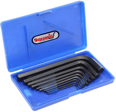 SQUARO Hex Allen Key Wrench L Shape Repair Tool Set 9 Pieces Allen Key Set