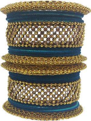 Anahat collection Metal, Fabric Gold-plated Bangle Set(Pack of 18)